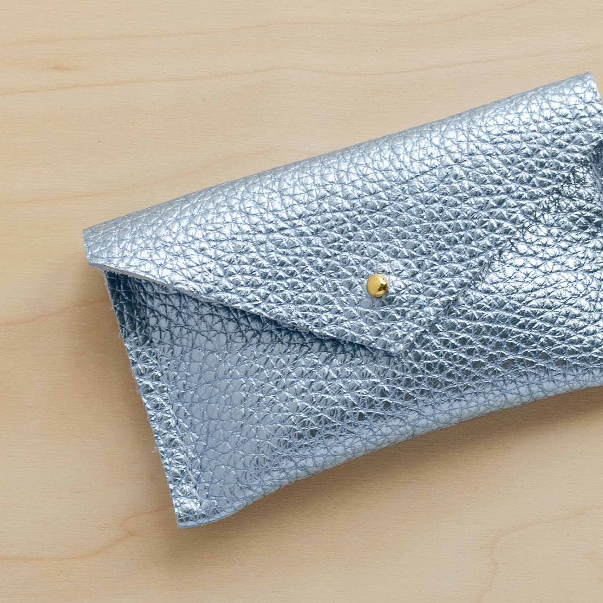 Metallic Diamond leather card holder.