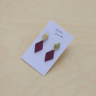 Alba Earrings in Plum Purple and Shimmer Gold