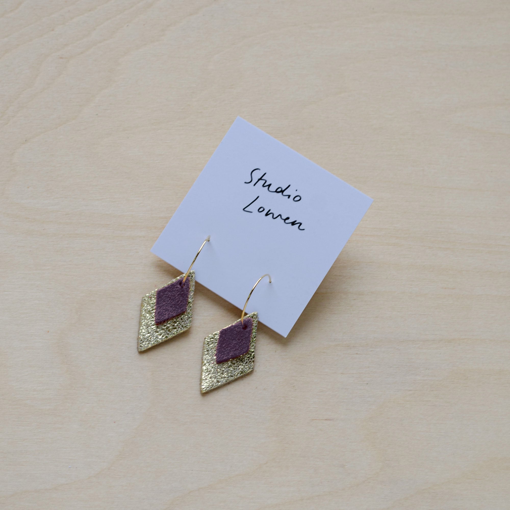 Bea Hoop Earrings in Grape Purple