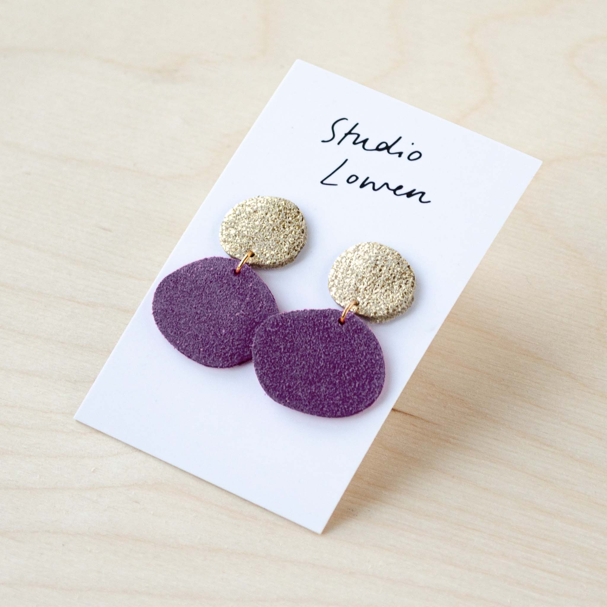 Bili Pop Earrings in Grape Purple