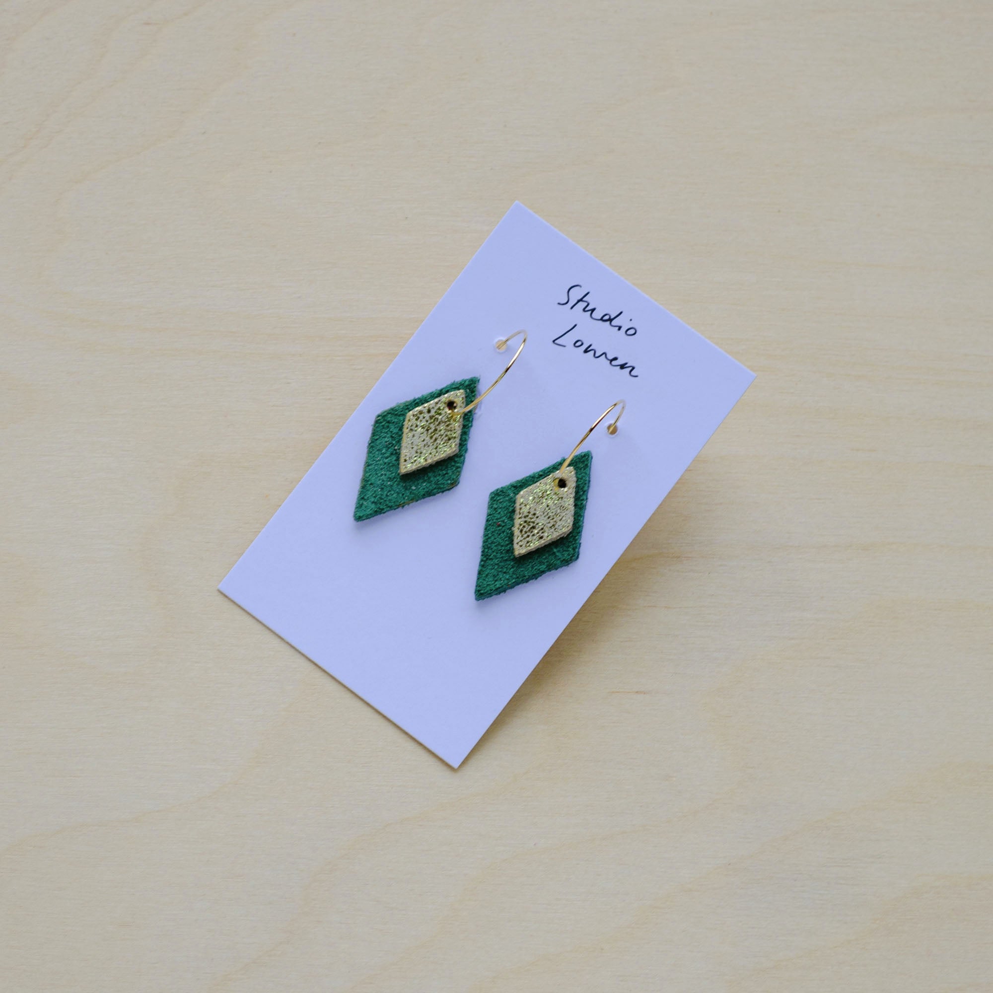 Lia Hoop Earrings in Jade Green