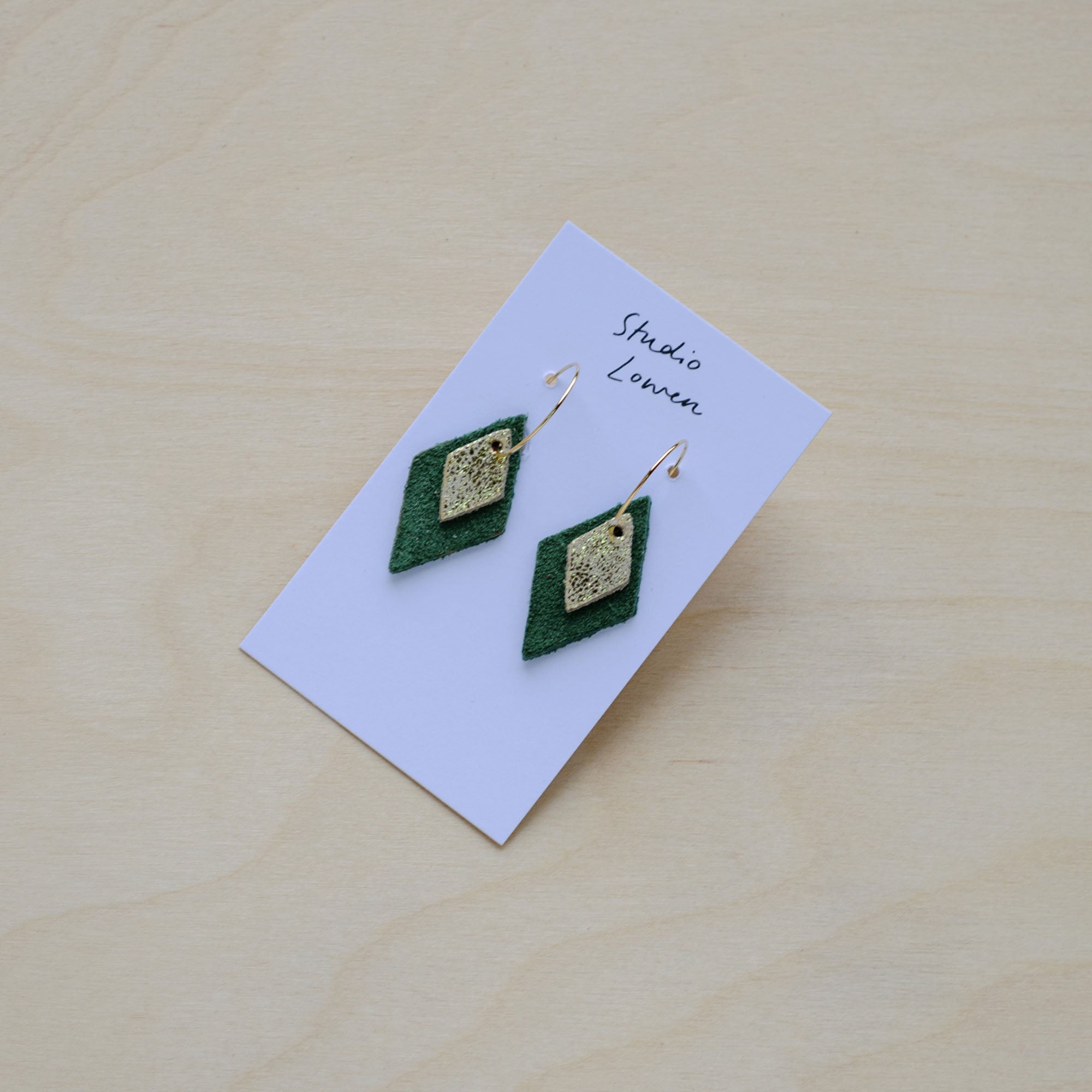 Lia Hoop Earrings in Moss Green 