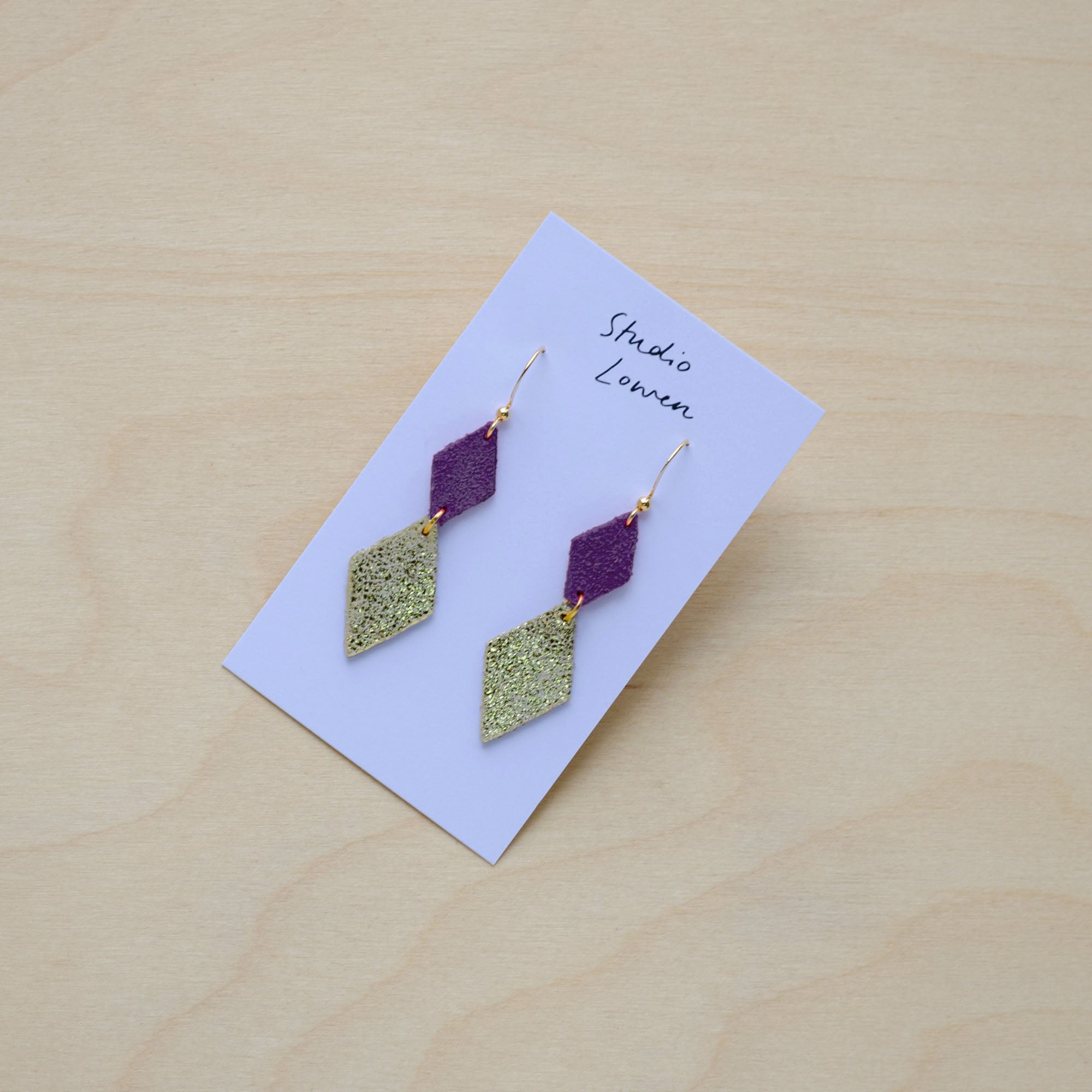 Sofie Dangle Earrings in Grape Purple