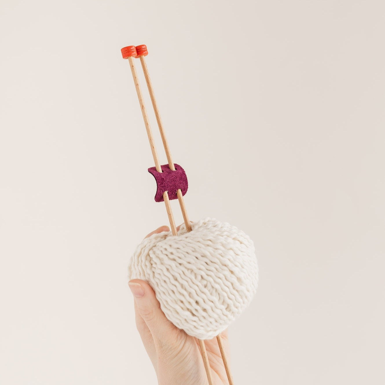 Plum purple knitting needle holder