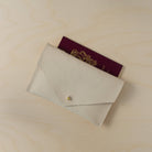 Cream leather passport pouch