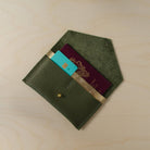 Olive Green leather passport pouch