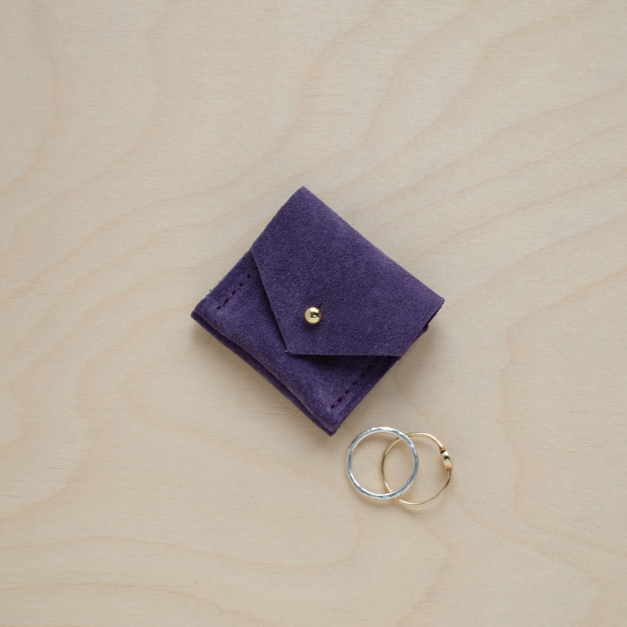 Grape Purple Wedding Rich Pouch in suede.