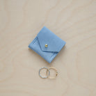 Pale Blue wedding rich pouch in suede.