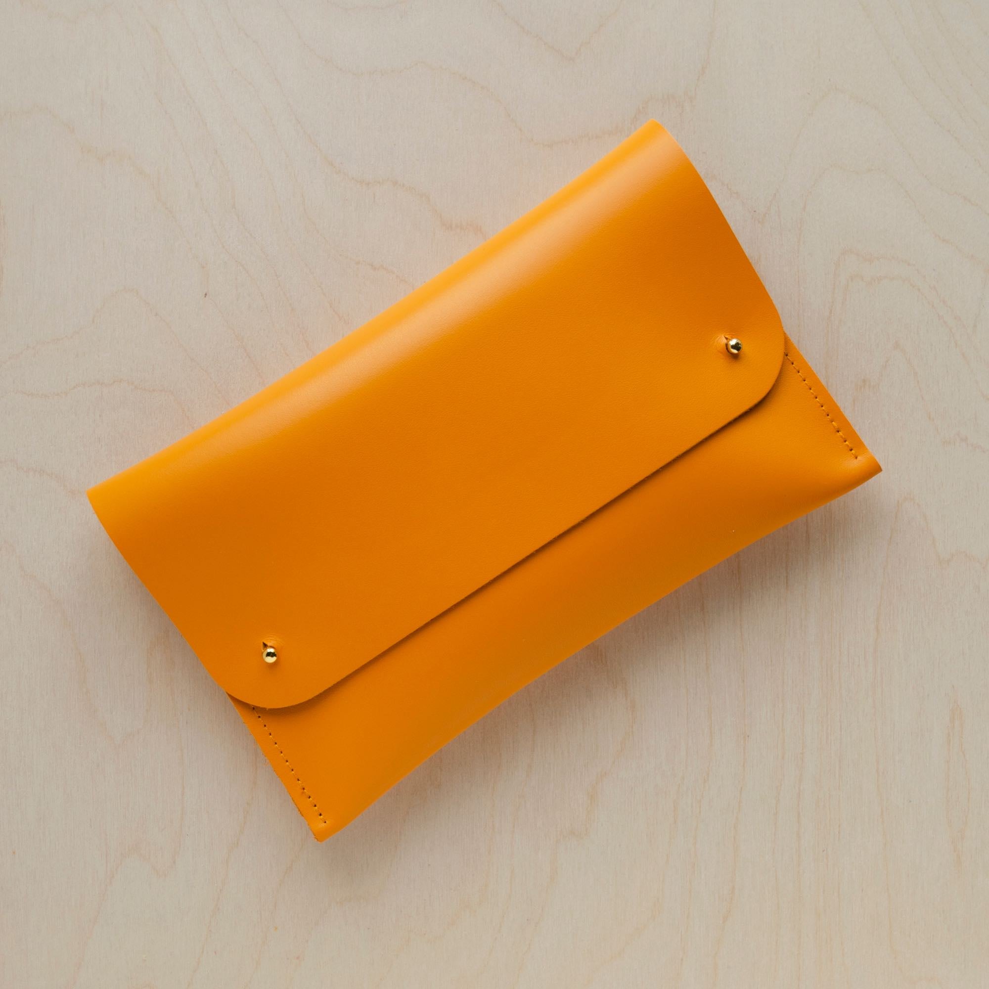Clutch Bag For Women Yellow Artificial Patent Leather Envelope