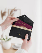 Black leather Passport Wallet for carring passports when travelling.