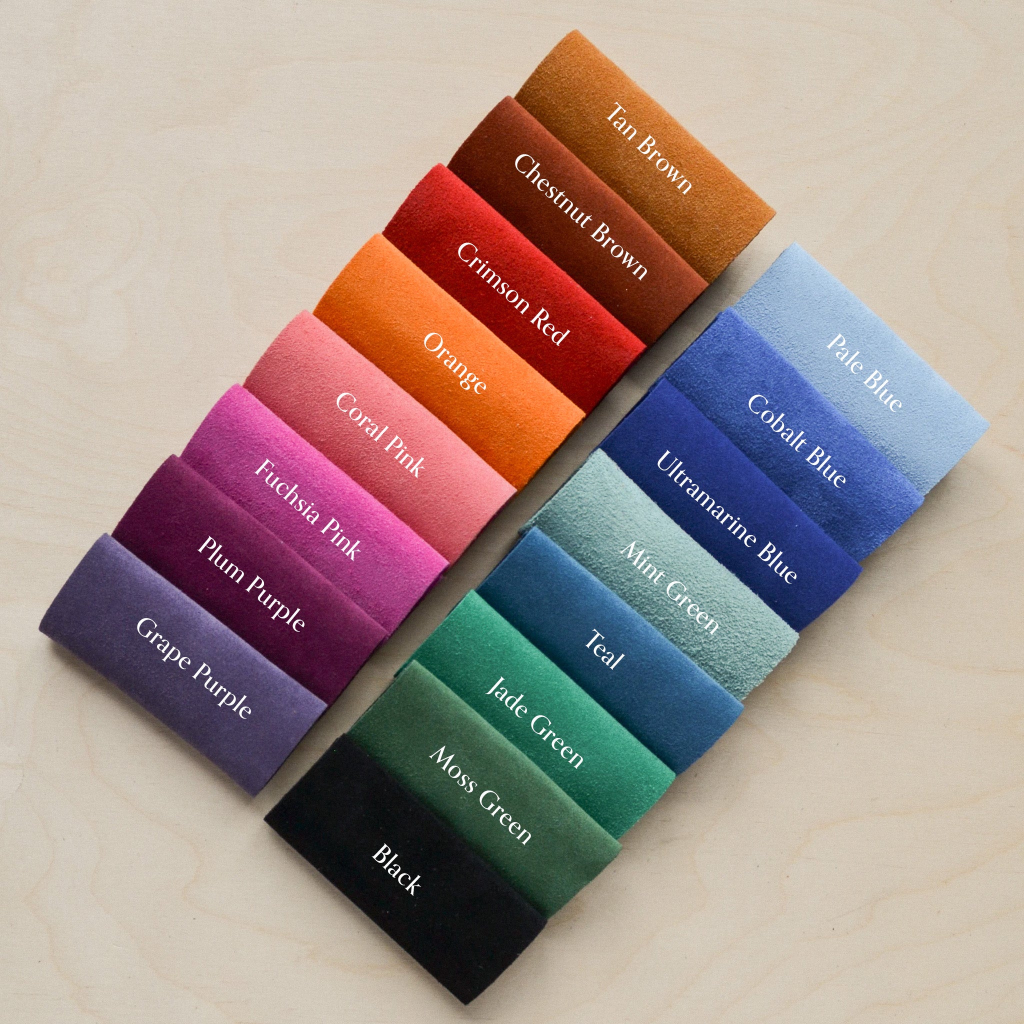 The suede colour palette 